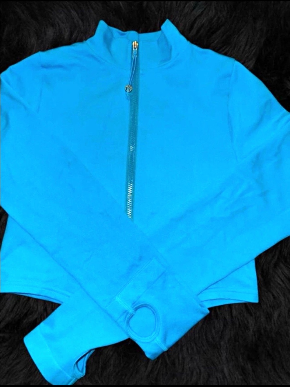 Musen Sport Seamless Full Zip Mock Neck Jacket & Leggings Set Blue S